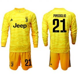 Juventus #21 Pinsoglio Yellow Goalkeeper Long Sleeves Soccer Club Jersey
