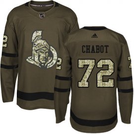 Adidas Ottawa Senators #72 Thomas Chabot Green Salute to Service Stitched Youth NHL Jersey