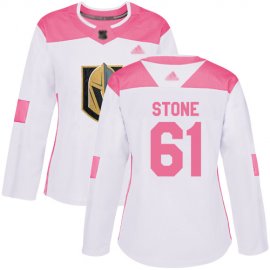 Adidas Vegas Golden Knights #61 Mark Stone White/Pink Authentic Fashion Womens Stitched NHL Jersey