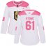 Adidas Vegas Golden Knights #61 Mark Stone White/Pink Authentic Fashion Womens Stitched NHL Jersey