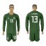 Mexico #13 G.OCHOA Military Green Goalkeeper 2018 FIFA World Cup Long Sleeve Soccer Jersey