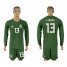 Mexico #13 G.OCHOA Military Green Goalkeeper 2018 FIFA World Cup Long Sleeve Soccer Jersey