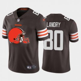 Cleveland Browns #80 Jarvis Landry Brown Mens Nike Big Team Logo Vapor Limited NFL Jersey