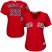 Boston Red Sox #25 Jackie Bradley Jr Red Alternate 2018 World Series Womens Stitched MLB Jersey