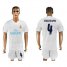 Real Madrid #4 Sergio Ramos White Home Soccer Club Jersey