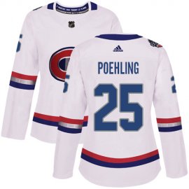 Adidas Montreal Canadiens #25 Ryan Poehling White Authentic 2017 100 Classic Womens Stitched NHL Jersey