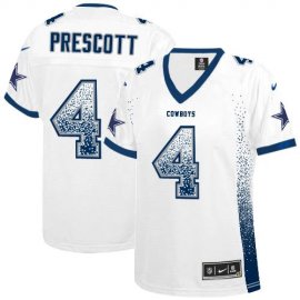 Nike Dallas Cowboys #4 Dak Prescott White Womens Stitched NFL Elite Drift Fashion Jersey