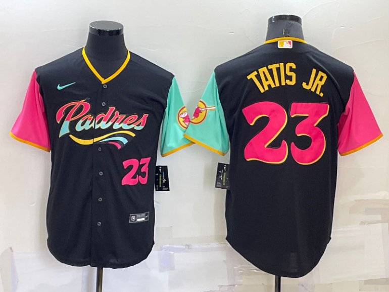 Padres 23 Fernando Tatis Jr. Black Nike 2022 City Connect Cool Base Jersey Padres 23 Fernando Tatis Jr. Black Nike 2022 City Connect Cool Base Jersey