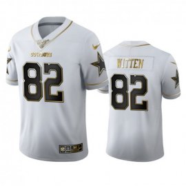 Dallas Cowboys #82 Jason Witten Mens Nike White Golden Edition Vapor Limited NFL 100 Jersey