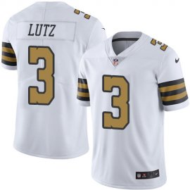 Nike New Orleans Saints #3 Wil Lutz White Mens Stitched NFL Limited Rush Jersey