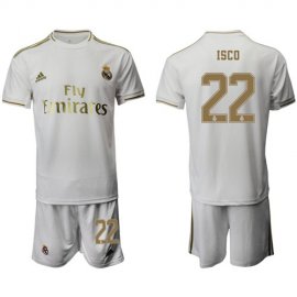 Real Madrid #22 Isco White Home Soccer Club Jersey