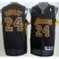 Los Angeles Lakers 24 Kobe Bryant Black Revolution 30 Swingman Jerseys Black Number Cheap
