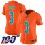 Nike Miami Dolphins #3 Josh Rosen Orange Womens Stitched NFL Limited Inverted Legend 100th Season Jersey