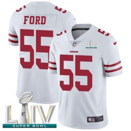 Nike San Francisco 49ers #55 Dee Ford White Super Bowl LIV 2020 Mens Stitched NFL Vapor Untouchable Limited Jersey