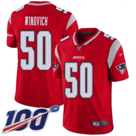 Nike New England Patriots #50 Chase Winovich Red Youth Stitched NFL Limited Inverted Legend 100th Season Jersey