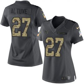 Nike Houston Texans #27 Jose Altuve Black Womens Stitched NFL Limited 2016 Salute to Service Jersey