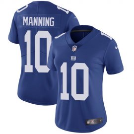 Nike New York Giants #10 Eli Manning Royal Blue Team Color Womens Stitched NFL Vapor Untouchable Limited Jersey