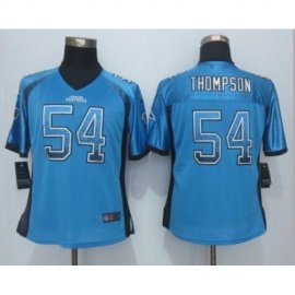 Nike Carolina Panthers #54 Shaq Thompson Blue Alternate Womens Stitched NFL Elite Drift Fashion Jersey
