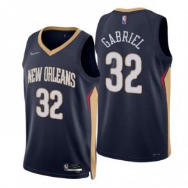 Nike New Orleans Pelicans #32 Wenyen Gabriel Navy Mens 2021-22 NBA 75th Anniversary Diamond Swingman Jersey – Icon Edition Mens