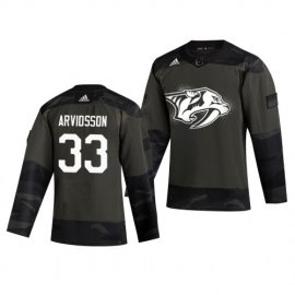 Nashville Predators #33 Viktor Arvidsson Adidas 2019 Veterans Day Mens Authentic Practice NHL Jersey Camo