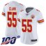 Nike Kansas City Chiefs #55 Frank Clark White Womens Stitched NFL 100th Season Vapor Limited Jersey