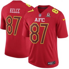 Nike Kansas City Chiefs #87 Travis Kelce Red Mens Stitched NFL Game AFC 2017 Pro Bowl Jersey