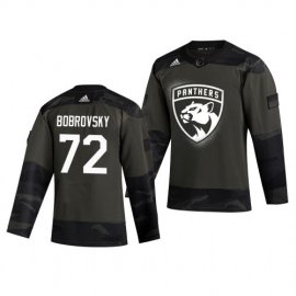 Florida Panthers #72 Sergei Bobrovsky Adidas 2019 Veterans Day Mens Authentic Practice NHL Jersey Camo