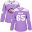 Adidas Montreal Canadiens #65 Andrew Shaw Purple Authentic Fights Cancer Womens Stitched NHL Jersey