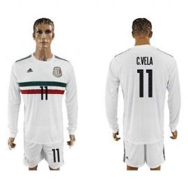 Mexico #11 C.Vela Away Long Sleeves Soccer Country Jersey