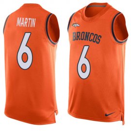 Nike Denver Broncos #6 Sam Martin Orange Team Color Mens Stitched NFL Limited Tank Top Jersey
