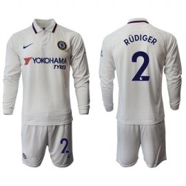 Chelsea #2 Rudiger Away Long Sleeves Soccer Club Jersey