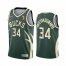 Nike Milwaukee Bucks #34 Giannis Antetokounmpo Youth 2021 NBA Finals Champions Swingman Earned Edition Jersey Green Youth