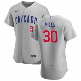 Chicago Cubs #30 Alec Mills Mens Nike Gray Road 2020 Authentic Team Jersey