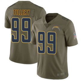 Nike Los Angeles Chargers #99 Jerry Tillery Olive Mens Stitched NFL Limited 2017 Salute to Service Jersey