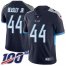 Nike Tennessee Titans #44 Vic Beasley Jr Navy Blue Team Color Mens Stitched NFL 100th Season Vapor Untouchable Limited Jersey