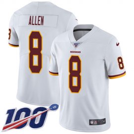 Nike Washington Football Team #8 Kyle Allen White Mens Stitched NFL 100th Season Vapor Untouchable Limited Jersey
