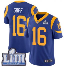 Nike Los Angeles Rams #16 Jared Goff Royal Blue Alternate Super Bowl LIII Bound Youth Stitched NFL Vapor Untouchable Limited Jersey