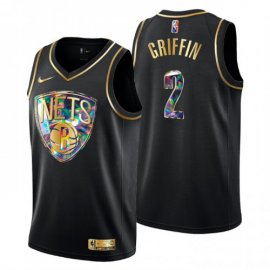 Brooklyn Brooklyn Nets #2 Blake Griffin Mens Golden Edition Diamond Logo 2021/22 Swingman Jersey – Black Mens