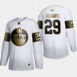 Edmonton Oilers #29 Leon Draisaitl Mens Adidas White Golden Edition Limited Stitched NHL Jersey