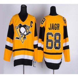 Pittsburgh Penguins #68 Jaromir Jagr Yellow CCM Throwback Stitched NHL Jersey