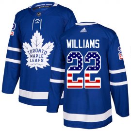 Adidas Toronto Maple Leafs #22 Tiger Williams Blue Home Authentic USA Flag Stitched NHL Jersey
