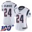 Nike New England Patriots #24 Stephon Gilmore White Womens Stitched NFL 100th Season Vapor Limited Jersey
