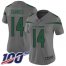 Nike New York Jets #14 Sam Darnold Gray Womens Stitched NFL Limited Inverted Legend 100th Season Jersey