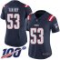 Nike New England Patriots #53 Kyle Van Noy Navy Blue Womens Stitched NFL Limited Rush 100th Season Jersey