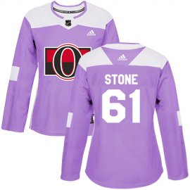 Adidas Ottawa Senators #61 Mark Stone Purple Authentic Fights Cancer Womens Stitched NHL Jersey