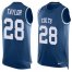 Nike Indianapolis Colts #28 Jonathan Taylor Royal Blue Team Color Mens Stitched NFL Limited Tank Top Jersey