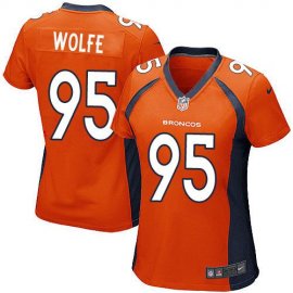 Nike Denver Broncos #95 Derek Wolfe Orange Team Color Womens Stitched NFL New Elite Jersey
