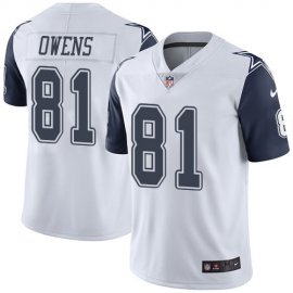 Nike Dallas Cowboys #81 Terrell Owens White Mens Stitched NFL Limited Rush Jersey
