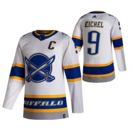 Buffalo Sabres #9 Jack Eichel White Mens Adidas 2020-21 Reverse Retro Alternate NHL Jersey