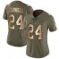 Nike Atlanta Falcons #24 A.J. Terrell Olive/Gold Womens Stitched NFL Limited 2017 Salute To Service Jersey